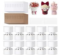 Weekgrat 40 Pcs Round Bouquet Shaping Cardboard Flower Wrapping Paper Stabilizer Bouquet Styling Holder for Flower Arrangement DIY Package Wedding Party Birthday Graduation 11.8 x 19.7 Inches