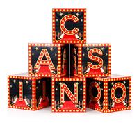 Weekgrat 6 Pcs Casino Theme Party Decorations Large Casino Dice Boxes 12 Inch Party Favor Boxes for Table Centerpieces Night Birthday Decorations Supplies