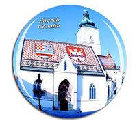 Weekino Croatia St. Mark's Church Zagreb Fridge Magnet 3D Crystal Glass Tourist City Travel Souvenir Collection Gift Strong Refrigerator Sticker
