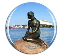Weekino Denmark The Little Mermaid Copenhagen Fridge Magnet 3D Crystal Glass Tourist City Travel Souvenir Collection Gift Strong Refrigerator Sticker