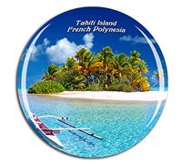 Weekino French Polynesia Tahiti Island Fridge Magnet 3D Crystal Glass Tourist City Travel Souvenir Collection Gift Strong Refrigerator Sticker