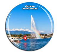 Weekino Jet Fountain Lake Geneva Switzerland Fridge Magnet 3D Crystal Glass Tourist City Travel Souvenir Collection Gift Strong Refrigerator Sticker