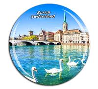 Weekino Limmat Zurich Switzerland Fridge Magnet 3D Crystal Glass Tourist City Travel Souvenir Collection Gift Strong Refrigerator Sticker