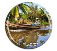 Weekino Mekong River Delta Ho Chi Minh Vietnam Fridge Magnet 3D Crystal Glass Tourist City Travel Souvenir Collection Gift Strong Refrigerator Sticker