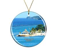 Weekino Montego Bay Jamaica Christmas Xmas Tree Ornament Decoration Hanging Pendant Decor City Travel Souvenir Collection Double Sided Porcelain 2.85 Inch