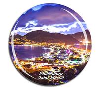 Weekino Philipsburg Saint Martin Holland Caribbean Sea Fridge Magnet 3D Crystal Glass Tourist City Travel Souvenir Collection Gift Strong Refrigerator Sticker
