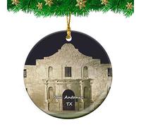 Weekino San Antonio The Alamo Texas USA Christmas Ornament Travel Souvenir Personalized Christmas Tree Pendant Hanging Decoration