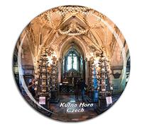 Weekino Sedlec Ossuary Kutna Hora Czech Fridge Magnet 3D Crystal Glass Tourist City Travel Souvenir Collection Gift Strong Refrigerator Sticker