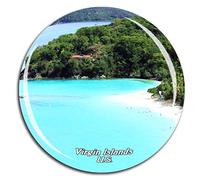 Weekino St. John U.S. Virgin Islands Caribbean Sea Fridge Magnet 3D Crystal Glass Tourist City Travel Souvenir Collection Gift Strong Refrigerator Sticker