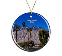 Weekino USA America San Jacinto Mountain Palm Springs Christmas Xmas Tree Ornament Decoration Hanging Pendant Decor City Travel Souvenir Collection Double Sided Porcelain 2.85 Inch