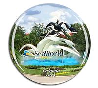 Weekino USA America SeaWorld Orlando Fridge Magnet 3D Crystal Glass Tourist City Travel Souvenir Collection Gift Strong Refrigerator Sticker