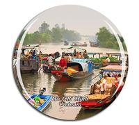 Weekino Vietnam Mekong River Delta Ho Chi Minh Fridge Magnet 3D Crystal Glass Tourist City Travel Souvenir Collection Gift Strong Refrigerator Sticker