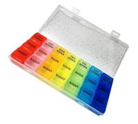 Weekly 7 Day Medication Organizer with 21 Slots Plastic Container | Detach Case Design, Vitamins Storage Layout, Compact Size, Seven-day Planning, Health Care Aid