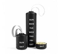 Weekly 7 Day Pill Organiser, Waterproof Stackable ABS Plastic Pill Box with Date Display, Portable Travel Pill Case for Vitamins, Medicine and Supplements