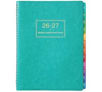 Weekly Appointment Book & Planner 2026-2027 - Large 2026-2027 Daily Hourly Planner, Jul. 2026 - Jun. 2027, 8.5" x 11", Appointment Book with 15-Minute Interval, Thick Paper, Pocket, Turquoise