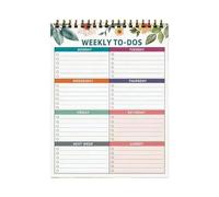 Weekly Calendar - Spiral Undated Organizer, Schedule Planner, Weekly Planning Notebook, Time Management Tool | Spiral Undated College Library Study Home Kitchen Living Room Productivity Organizer