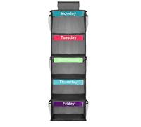 Weekly Clothes Organizer for Kids 5-Shelf Kids Weekly Clothe Organizers 11.8x11.8x32.7inches Day of Week Clothe Organizer Polyester Day of The Week Children Clothe Organizers (gray)