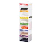 Weekly Clothes Storage for - Six Tier Hanging Shelf, Weekly School Clothes Storage | Foldable Wardrobe Clothes Storage Monday to Saturday, o