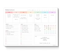 Weekly Dashboard To-Do List Planner Notepad A4 - Undated Weekly Planner Pad with Habit Tracker, Notes & Categorised Sections - Minimalist Layout for Productivity & Organisation (Colorful)