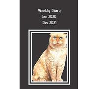 Weekly Diary Jan 2020 - Dec 2021: Week to a page with space for notes and things to do list. two year planner. Small business, childminder, shift ... grandparents organizer.. Ginger marmalade cat