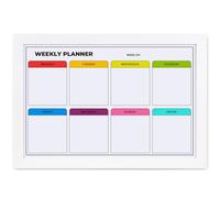 Weekly Dry Erase Board for Wall [17in x 12in] Weekly Whiteboard Planner and Magnetic Calendar - Days of The Week White Board for Schedule, Daily Meal Planner - Includes Full Mounting Kit (Box)