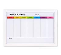 Weekly Dry Erase Board for Wall [17in x 12in] Weekly Whiteboard Planner and Magnetic Calendar - Days of The Week White Board for Schedule, Daily Meal Planner - Includes Full Mounting Kit