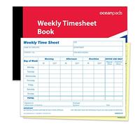 Weekly Employee Timesheet Book for Construction & Trades, Healthcare & Agency Staff, Transportation & Delivery Services. A5, Duplicate 2-Part NCR Carbonless Paper, 52 Sets per Book (Product 69783)
