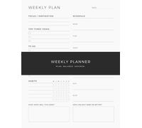 Weekly Focus & Reflection Planner: Undated Weekly Organizer with Habit Tracker, Top Tasks and Weekly Review Sections - 122 Pages, A5 Size