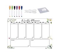 Weekly Hanging Activity Planner | Acrylic Weekly Dry Erase Task List Board with 6 Color Markers for Home