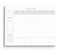 Weekly Hourly Planner Notepad, Daily Planner Desk Pad, Weekly Schedule, To Do List Note Pad, ADHD Planner | 50 Undated Tear Away Sheets | A4 (Mono)