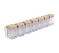 Weekly Magnetic Pill Organizer with Removable Trays 7 Day Pill Box for Fridge and Travel Transparent Medicine Container Grey