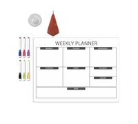 Weekly Magnetic Planning Board with Smooth Writing, For Easy Wipe Clean Feature, and Roll Up Storage Option (D)