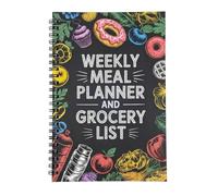 Weekly Meal Planner - 100 Pages Spiral Bound Weekly Schedule Journal | Meal Prep Journal with Grocery Lists - for Mom Kitchen Home Workplace School College Gym