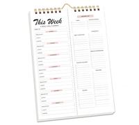 Weekly Meal Planner and Shopping List Pad,52 Sheets A5 Weekly Meal Planner,Tear off Hanging Food Menu Organizer Notepad for Daily Weekly Plan C