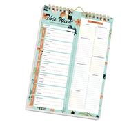 Weekly Meal Planner Notebook with Tearable Grocery Lists and Strong Spirals Binding for Organized Kitchen Refrigerator Diet Plan Notebook
