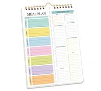 Weekly Meal Planner Notepad - 52 Sheets Grocery List Pad with Shopping List, Hanging Food Diary for Daily/Weekly Plan, Coil Binding, Perfect for Kitchen Counter or Office Desk (Style F)
