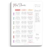 Weekly Meal Planner Notepad, Food Diary, Meal Diet Desk Pad & Nutrition Tracker Note Pad, Grocery List | 50 Undated Tear Away A4 Pages
