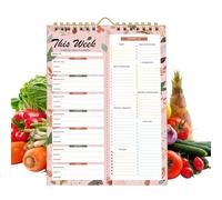 Weekly Meal Planner & Shopping List - 52 Pages Weekly Planner, Meal Planner Notepad - For Kitchen Refrigerator Home Family Women Men Food Sai