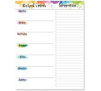 Weekly Meal Planner - Undated Magnetic Notepads with Grocery List, 7" x 9", 52 Weeks, Meal Planning Pad for Refrigerator Door with Tear-Off Shopping List, Hanging Food/Menu Organizer Notepad