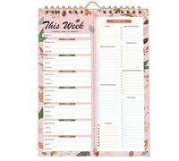 Weekly Meal Planner - Undated Pastel Organizer, Notepad | 52-Sheet Food Planning Journal with Shopping List, 8.5x11-Inch Size for Kitchen or Wall Use, Helps Organize Breakfast, Lunch, Dinner