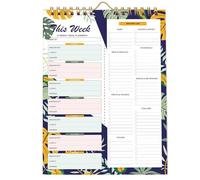 Weekly Meal Planner - Undated Pastel Organizer, Notepad | 52-Sheet Food Planning Journal with Shopping List, 8.5x11-Inch Size for Kitchen or Wall Use, Helps Organize Breakfast, Lunch, Dinner