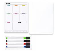 Weekly Meal Planner Whiteboard, Magnetic Meal Planning Board for Refrigerator Organisation, Family Schedule Coordination and Office Task Management, Includes Two Magnetic Markers and Four Writing Pens