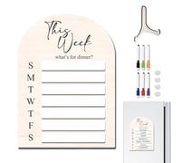 Weekly Meal Prep Board, Wooden Meal Planner, Planning Board, Weekly Meal Planner, Magnetic Organiser, Weekly Planner, Meal Plan Including 6 Colour Markers for Kitchen