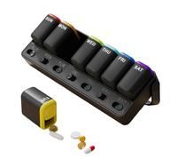 Weekly Medicine Box | Weekly Division Pill Organizer for Supplements | Daily Storage Box Portable for Home Travel School Work Bag Fish Oil Organization Kids Men Women