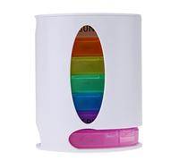 Weekly Medicine Organiser, Travel Portable Pill Box, Oval Stackable Tablet Box, 7 Days 4 Times A Day - Morning, Noon, Evening and Bed
