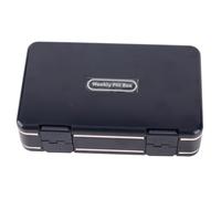 Weekly Organizer Easy to Open Sealed PP 24 Cells Double Layer 7 Day Vitamins Container for Supplements Storage Elderly Patients Travel Use 17.5 x 11 x 5cm (Blue)