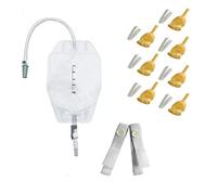 Weekly Pack Urinary Set with 500ml Urine Leg Bag, 7 x 25mm Latex Male Urinary Sheath, Buttoned Fabric Leg Bag Holder Strap - Safe and Durable Materials - Ideal for Patient Care, Incontinence