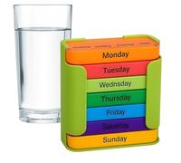 Weekly Pill - 7-Day Pill Box, Weekly Pill Holder Dispenser, 7 Stackable Compartments, Travel Portable Medicine Container, Medicine Storage Box, Pill Case for Older Men