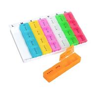 Weekly Pill Box 4 Takes Spanish | Daily Pill Box with 28 Compartments | Weekly Pill Organizer with 4 Daily Outlets Convenient to Carry with Zipper (1 Pack)