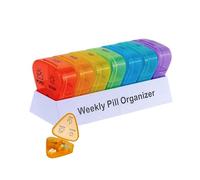 Weekly Pill Box 7 Day,3 Times a Day Clear and Black Small Medicine Storage Box with Separate Compartments,for Vitamin Fish Oil Pills Cod Liver Oil Supplements(White)